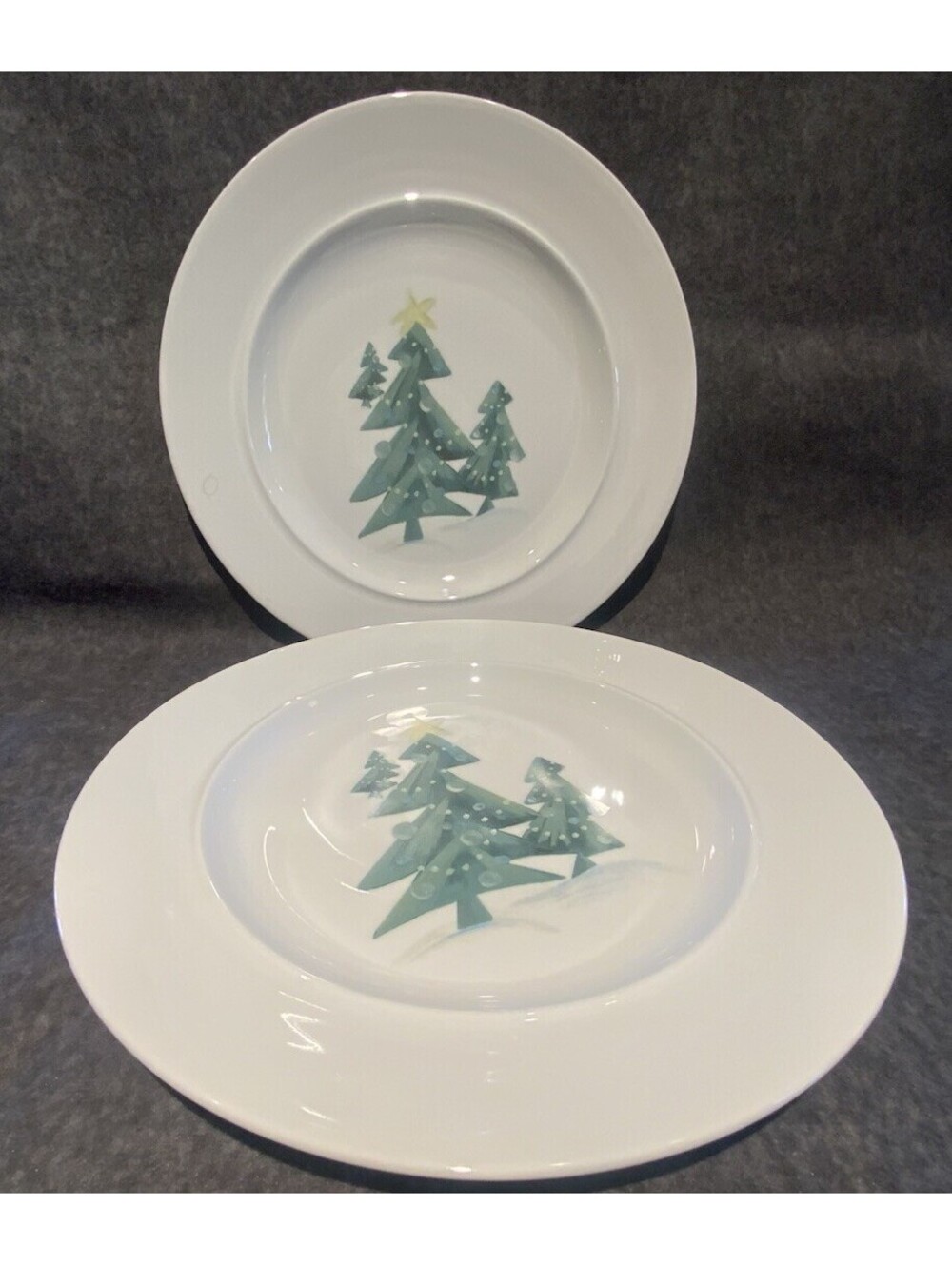 Dansk International Porcelain Christmas Holiday 11”W Dinner Plates - Set of Two